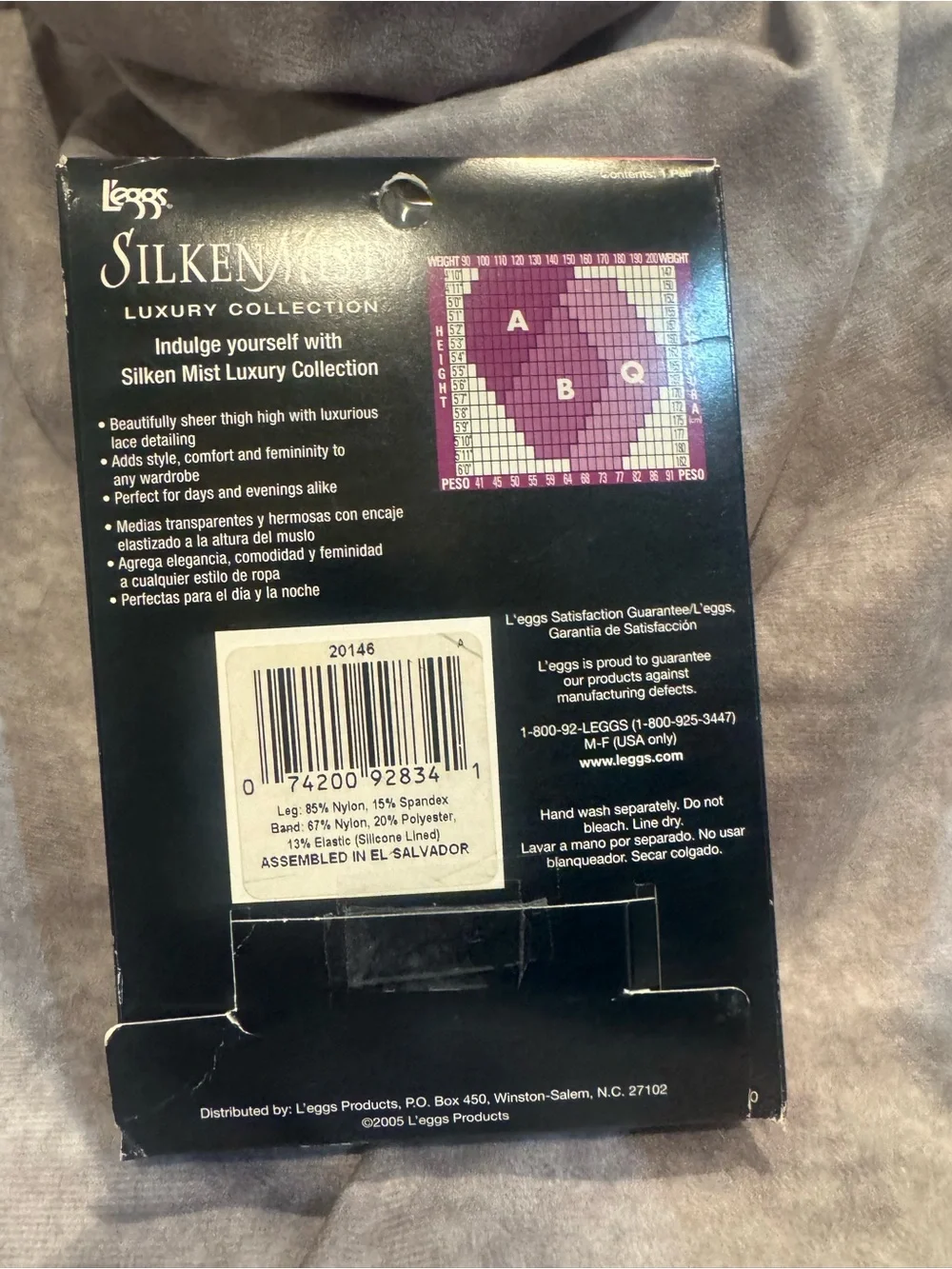 Silken Mist‎ Lace Top Thigh Highs - Black Mist Size Q